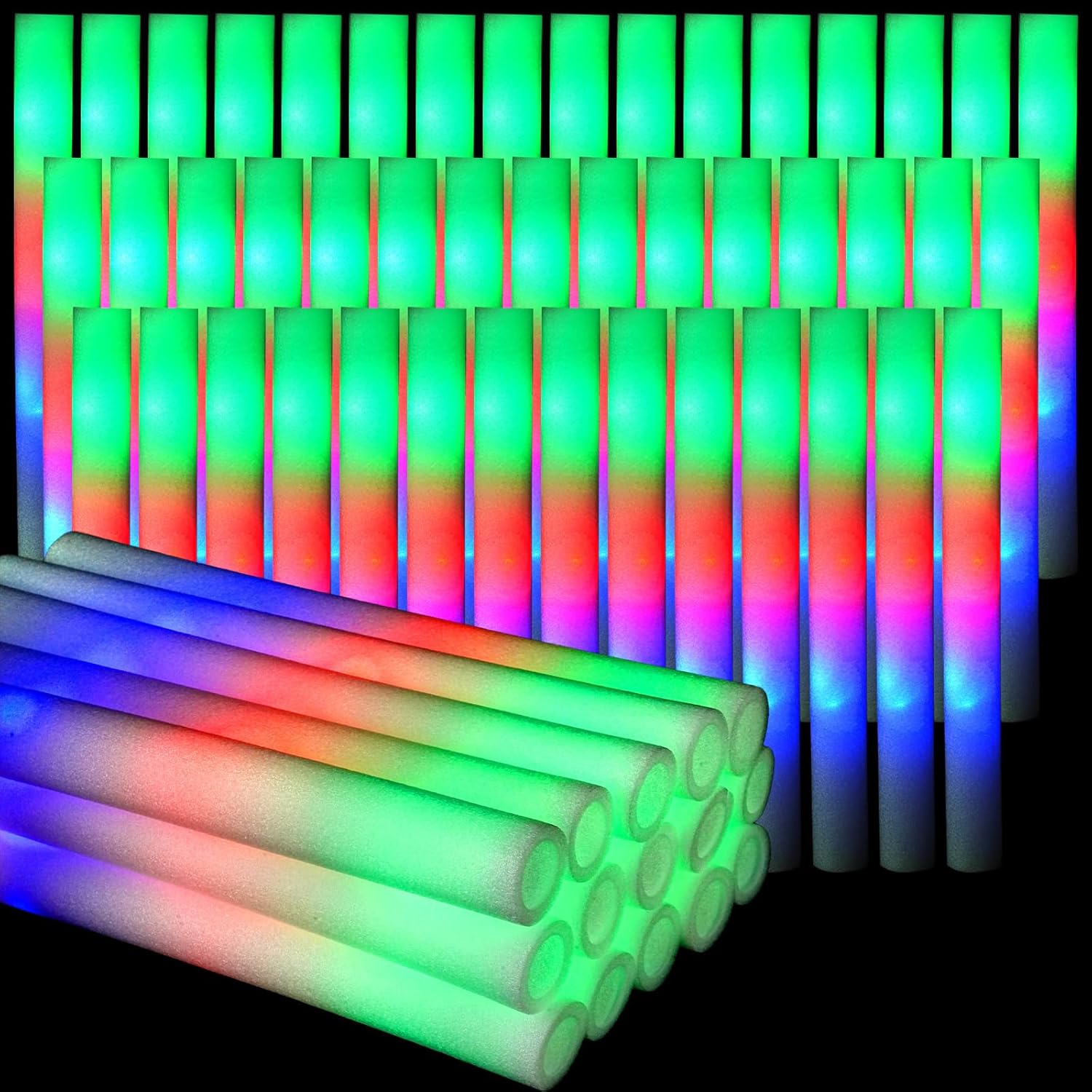 Glow In The Dark Party Glasses - 102 pièces LED bâtons de mousse