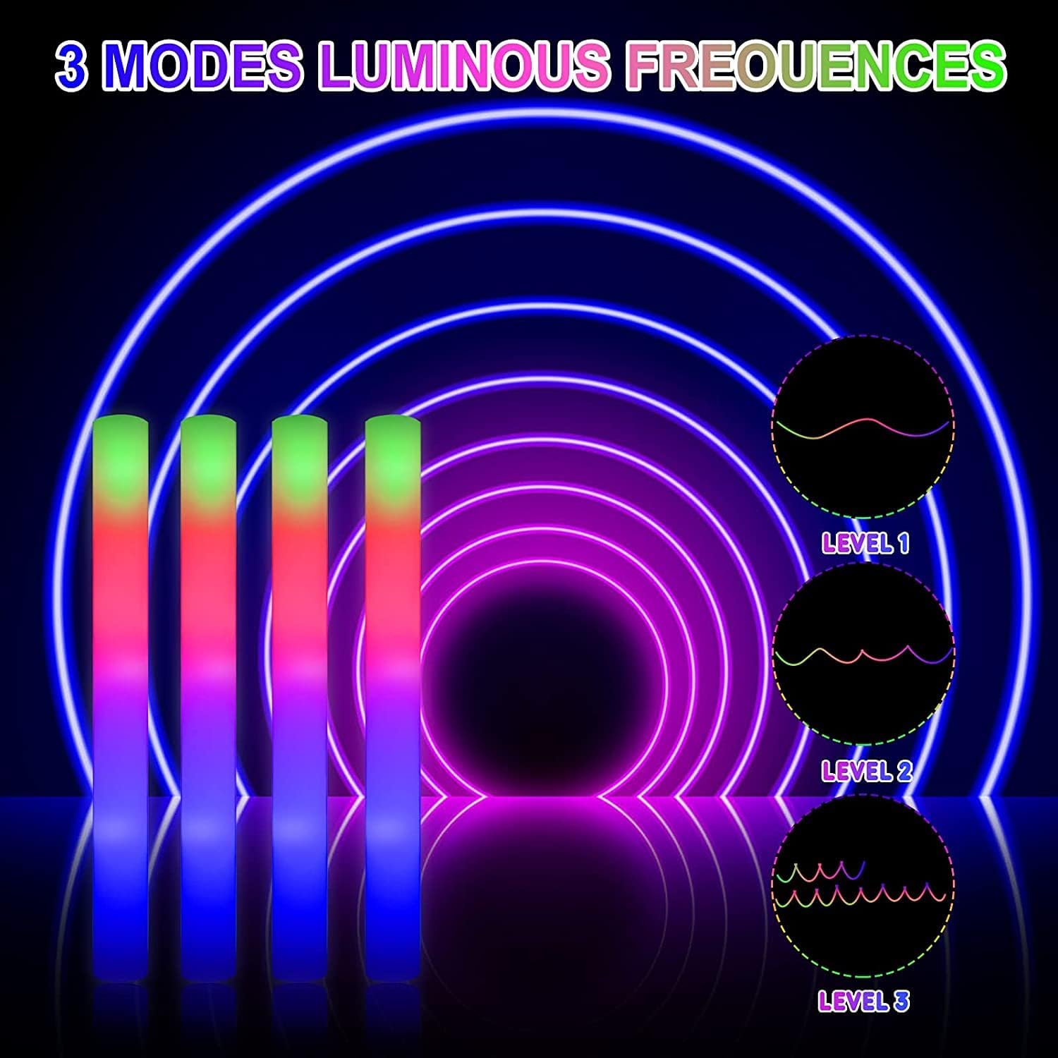 102 pièces LED bâtons de mouss - Glow In The Dark Party Glasses avis et prix