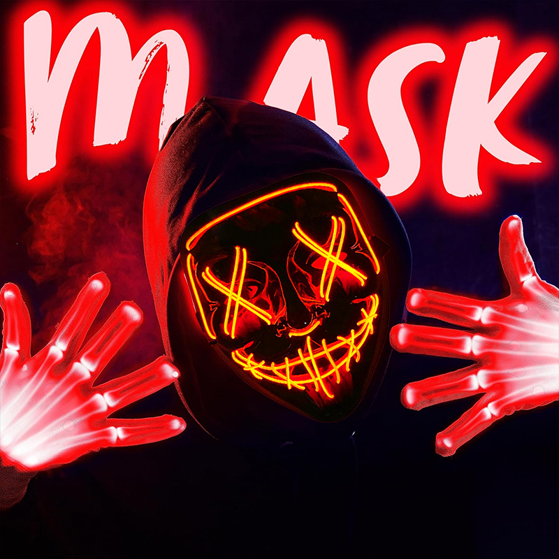 Masque de fête lumineux néon s - Led Purge Mask Halloween avis et prix